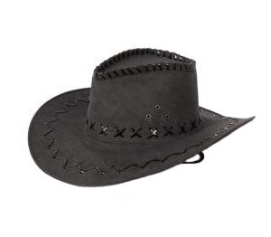 chapeau cowboy imitation cuir noir
