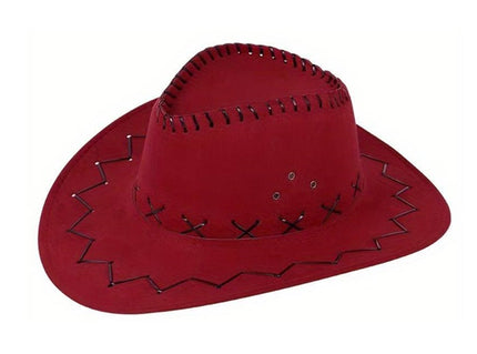 chapeau cowboy imitation cuir bordeaux