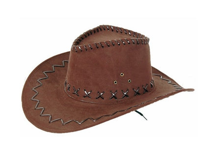 chapeau cowboy imitation cuir marron