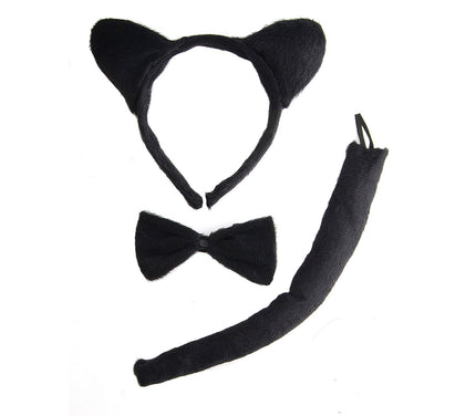 set déguisement de chat noir 3pcs