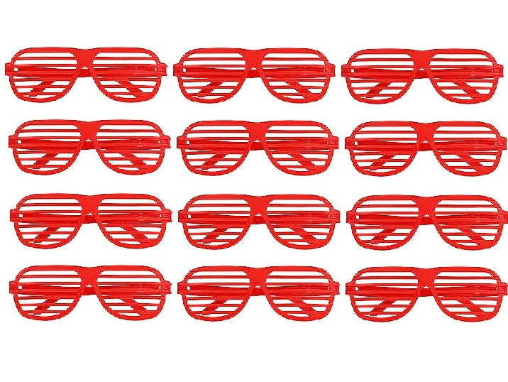 lot de 12 lunettes stores rouge