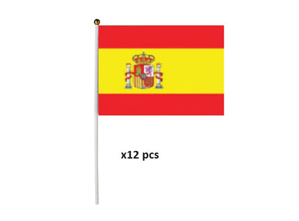 lot de 12 drapeaux motif espagne 14x21cm