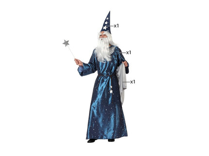 déguisement de magicien bleu 3pcs homme taille xl