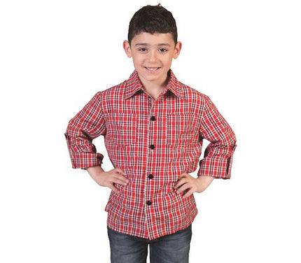 chemise à carreaux rouge et blanc enfant taille 164cm