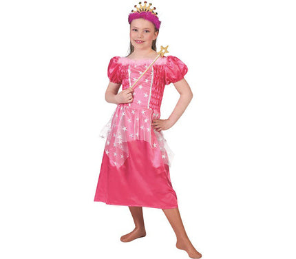 robe de princesse rose avec étoiles fille taille 140cm