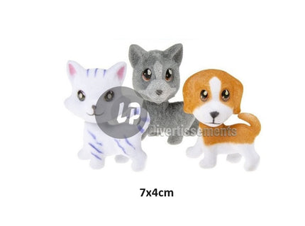 figurine chien chat sur ressort mix 7cm