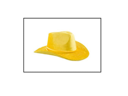 chapeau cowboy velours jaune adulte