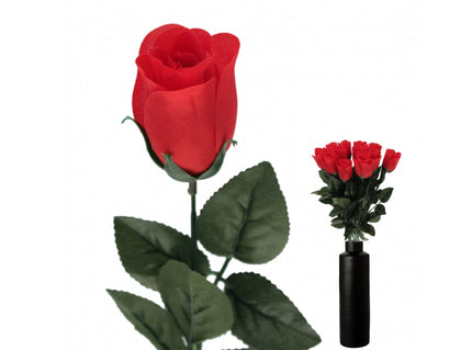 fleur artificielle bouton de rose rouge 60cm