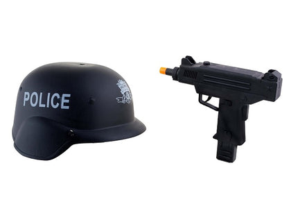 set casque de police avec pistolet bruiteur 2pcs enfant