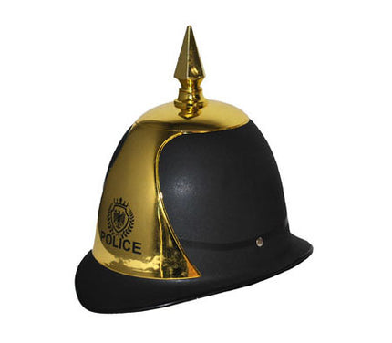 casque à pointe police prussienne noir et or