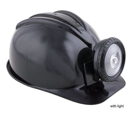 casque de mineur spéléologue noir avec lumière