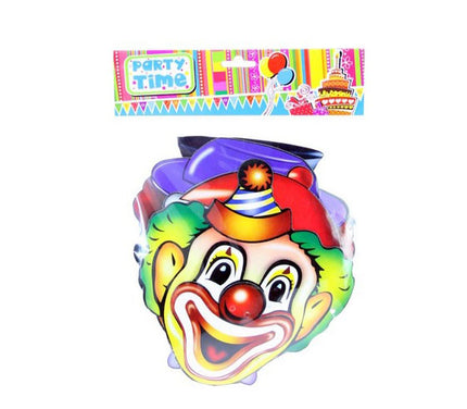 lot de 4 masques en carton clown pour enfant