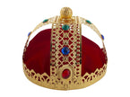 couronne de roi or avec métal souple et tissu rouge adulte