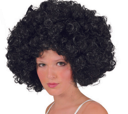 perruque afro noir taille réglable adulte