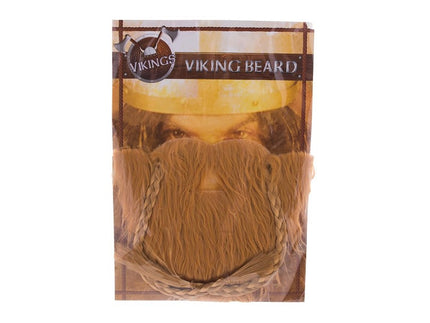 fausse barbe de gaulois viking marron 23cm