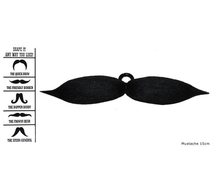 fausse moustache flexible modulable 17cm