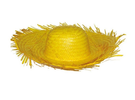 chapeau de paille tahiti hawaï jaune adulte