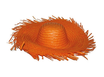 chapeau de paille tahiti hawaï orange adulte
