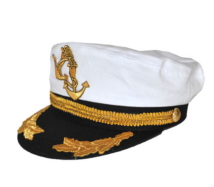 casquette de capitaine à ornements motif ancre