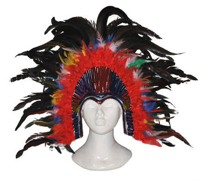 coiffe tiare carnaval de rio à plumes longues