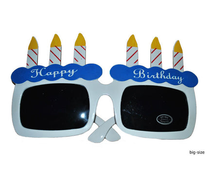 lunettes gag gateau anniversaire bleu