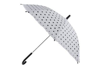 parapluie blanc à pois noirs 63cm