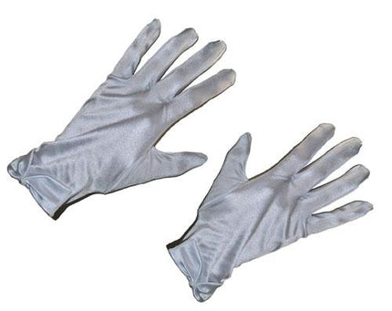 paire de gants blancs satin avec noeud strass