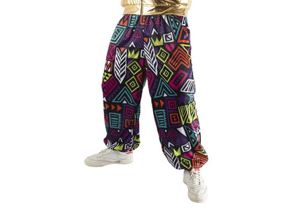 pantalon ethnique multicolore 80''s adulte taille unique