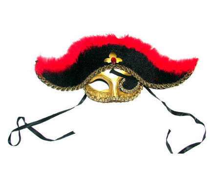 masque vénitien chapeau de pirate et oeillère