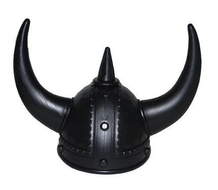 casque de viking avec 2 grandes cornes noir