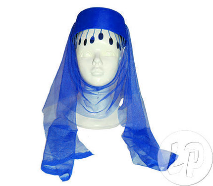 coiffe harem avec voile bleu