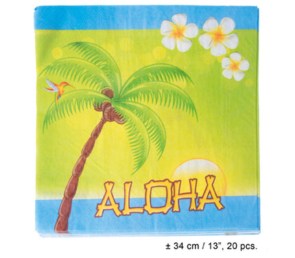 aloha lot de 20 serviettes en papier