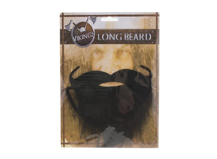 fausse barbe de gaulois viking noire courte 15cm