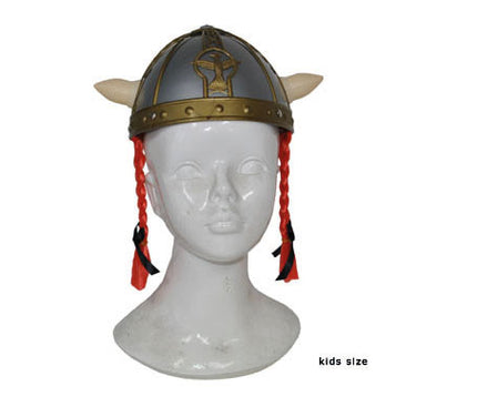 casque de gaulois viking avec nattes pour enfant