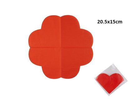 lot de 20 serviettes en papier coeur rouge 20x15cm