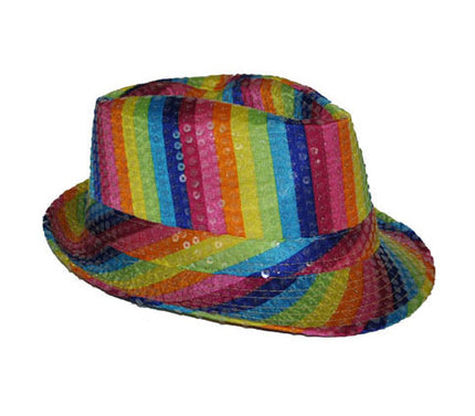 chapeau tribly à sequins multicolore