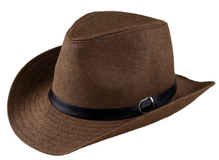 chapeau panama avec bandeau et boucle marron adulte