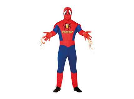 déguisement gag spider bar rouge bleu 4pcs homme taille l/xl