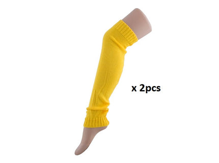 paire de jambière tricotée jaune adulte 60cm