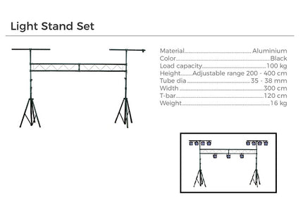 structure pour éclairages capacité 100kg - light stand set