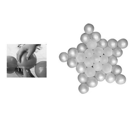 kit structure ballons en forme d''étoile argent 1.2x1.2m