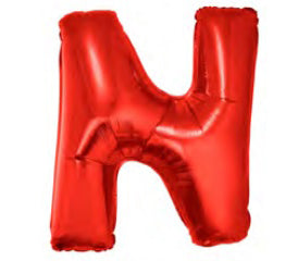 ballon lettre n en aluminium 1m rouge