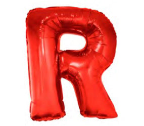 ballon lettre r en aluminium 1m rouge