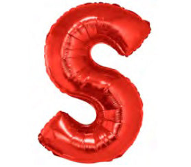 ballon lettre s en aluminium 1m rouge