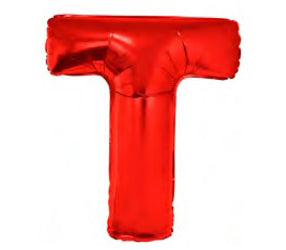 ballon lettre t en aluminium 1m rouge