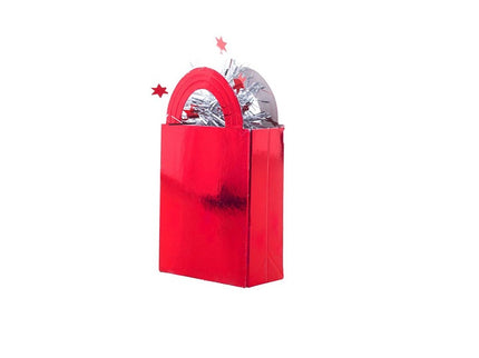 poids pour ballon sac cadeau rouge brillant 12cm