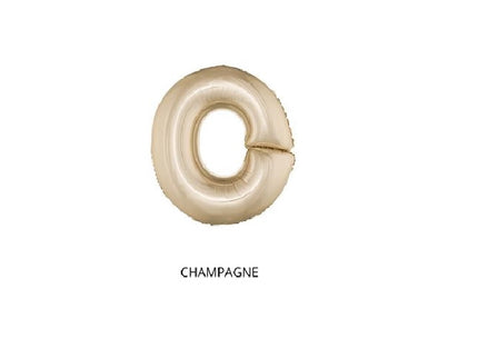 ballon lettre o en aluminium 1m champagne
