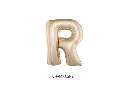 ballon lettre r en aluminium 1m champagne