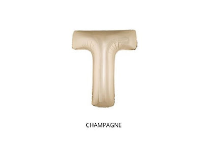 ballon lettre t en aluminium 1m champagne