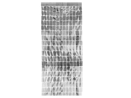 rideau de porte aluminium argent 2x1m